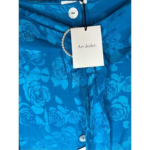 NWT Art Dealer. Azure silk midi skirt size XS - Picture 12 of 13